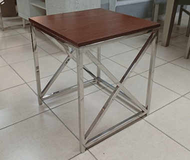 ترابيزه معدن قرصه خشب مربعه